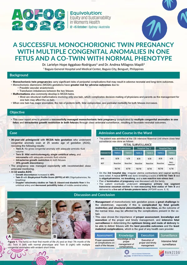 A Successful Monochorionic Twin Pregnancy with Multiple Congenital Anomalies in One Fetus and a Co-twin with Normal Phenotype