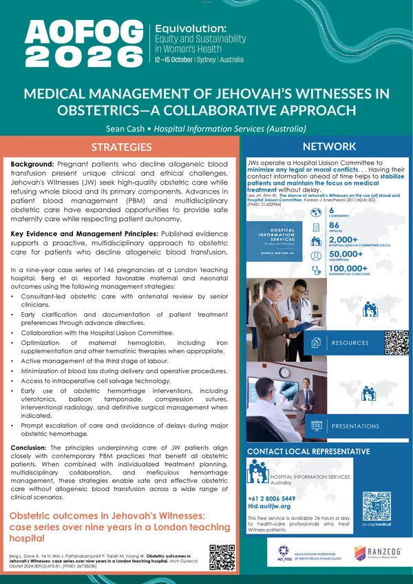 Obstetric Management of Jehovah’s Witnesses – A Collaborative Approach