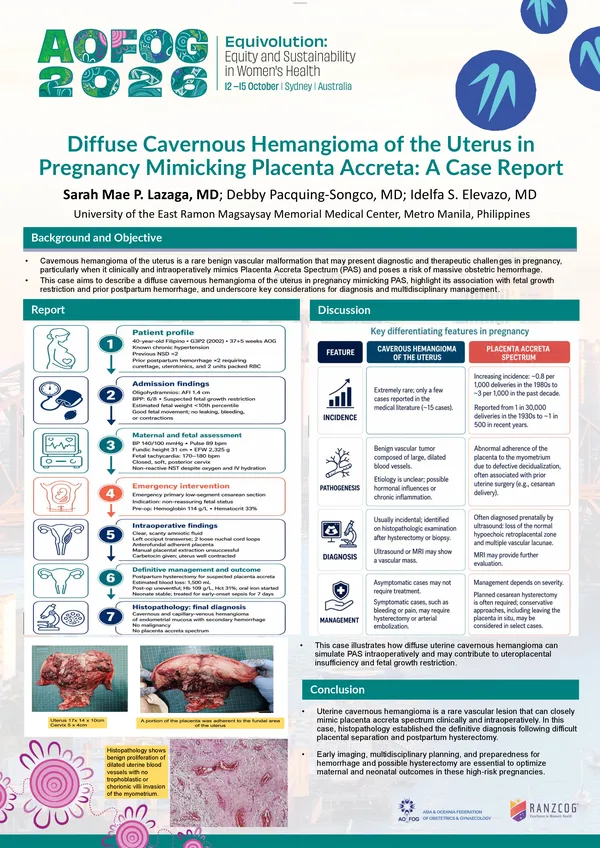 Diffuse Cavernous Hemangioma of the Uterus in Pregnancy Mimicking Placenta Accreta: A Case Report