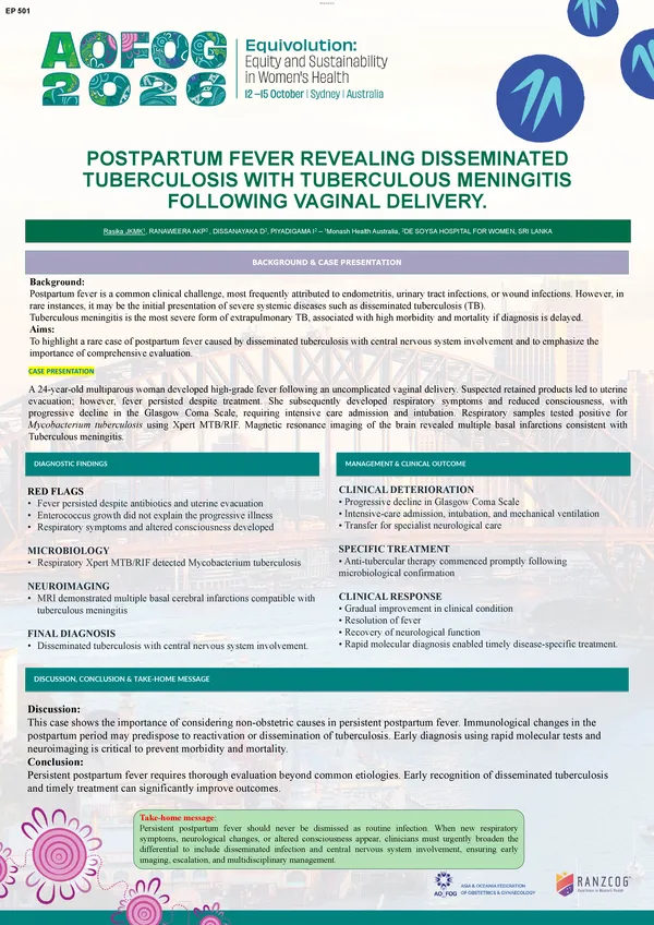 Postpartum Fever Revealing Disseminated Tuberculosis with Tuberculous Meningitis Following Vaginal Delivery: A Rare and Life-Threatening Presentation