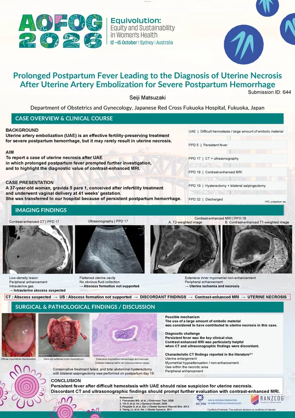 Prolonged Postpartum Fever Leading to the Diagnosis of Uterine Necrosis After Uterine Artery Embolization for Severe Postpartum Hemorrhage