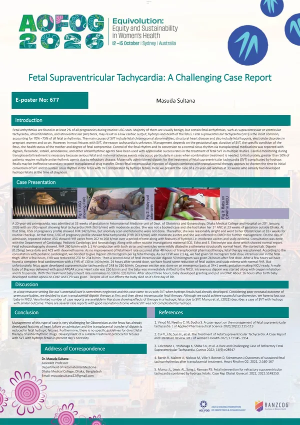Fetal Supraventricular Tachycardia: A Challenging Case Report