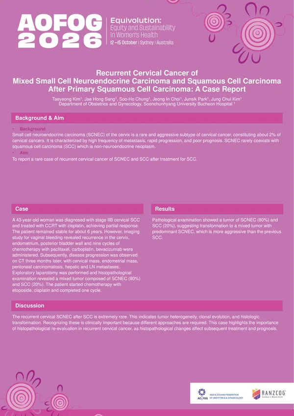 Recurrent Cervical Cancer of Mixed Small Cell Neuroendocrine Carcinoma and Squamous Cell Carcinoma After Primary Squamous Cell Carcinoma: A Case Report