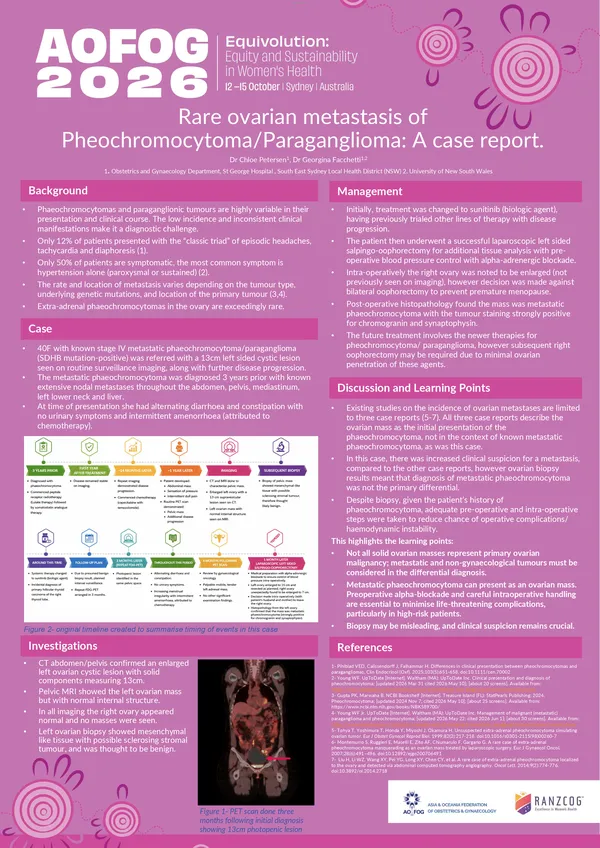 Rare ovarian metastasis of Pheochromocytoma/Paraganglioma: A case report.