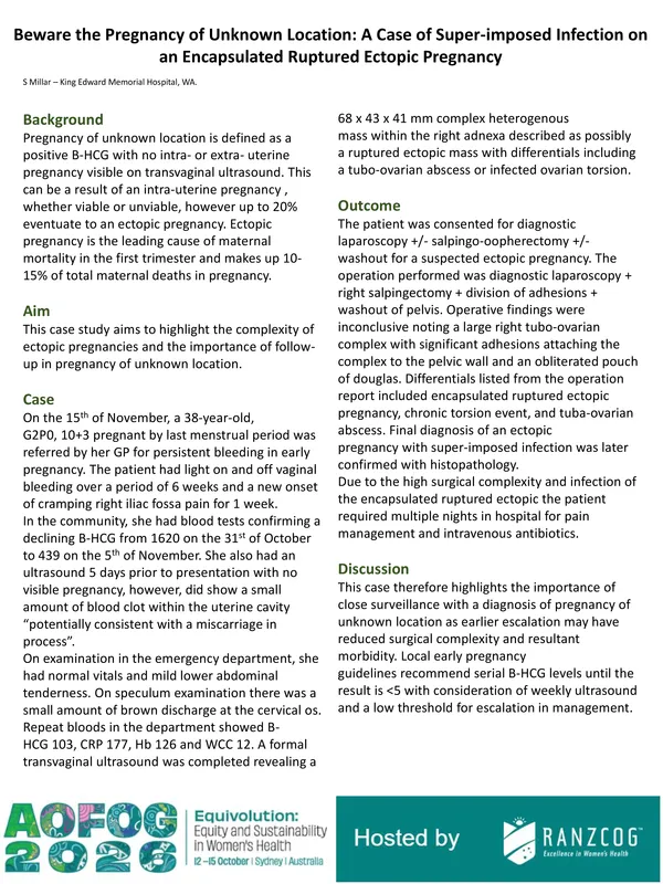 Beware the Pregnancy of Unknown Location: A Case of Super-imposed Infection on an Encapsulated Ruptured Ectopic Pregnancy