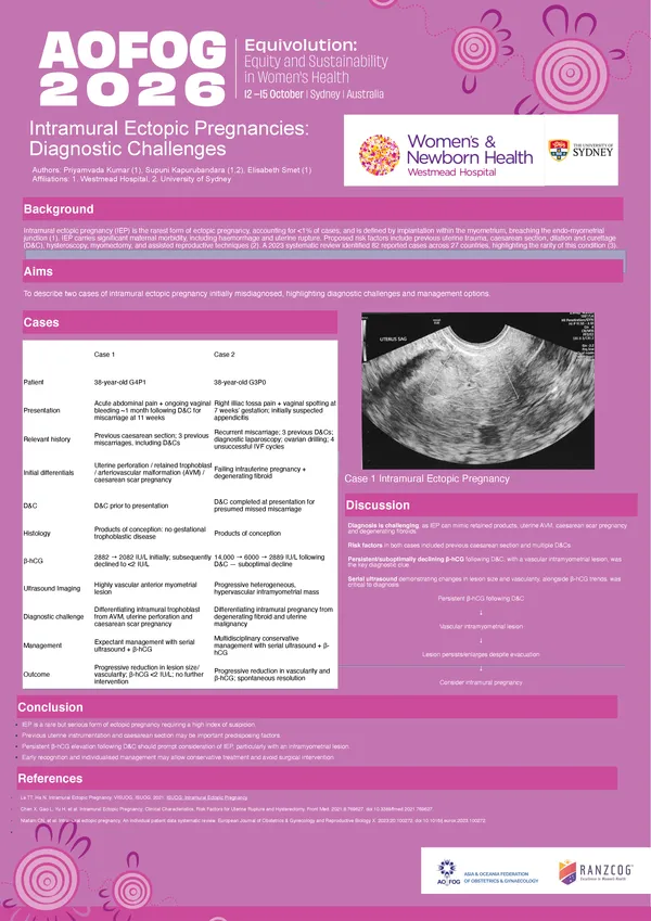 Intramural Ectopic Pregnancies: Diagnostic Challenges