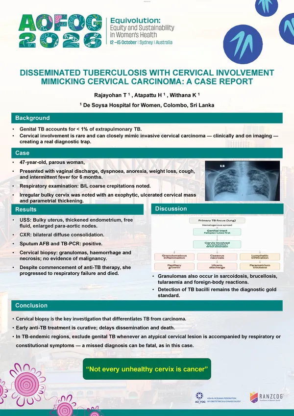 Disseminated tuberculosis with cervical involvement mimicking cervical carcinoma: A case report