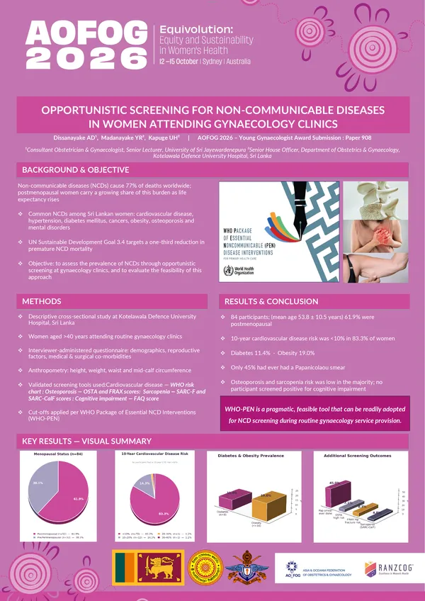 Oppurtunistic screening for non-communicable diseases in women attending gynaecology clinics
