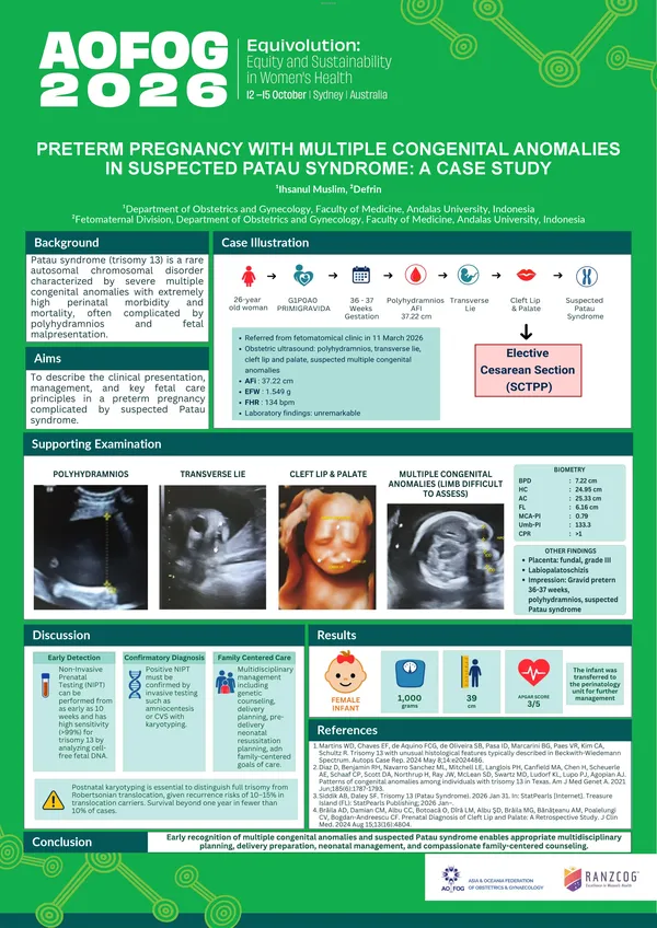 Preterm Pregnancy with Multiple Congenital Anomalies in Suspected Patau Syndrome: A Case Study