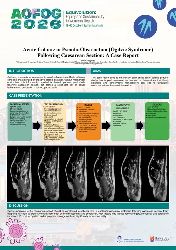 Acute Colonic Pseudo – Obstruction (Ogilvie Syndrome) in a Post-Cesarean Section Patient: A Case Report