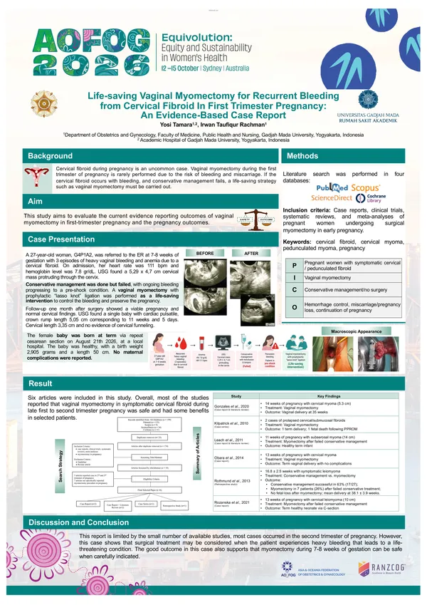 Lifesaving Vaginal Myomectomy For Recurrent Bleeding From Cervical Fibroid In First Trimester Pregnancy: An Evidence Based Case Report And Literature Review