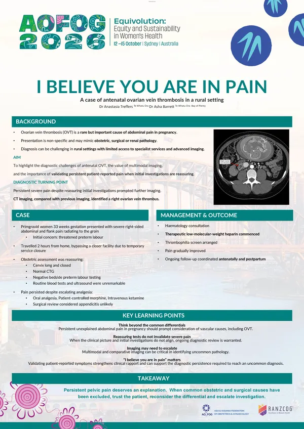 I Believe You Are in Pain: A Case of Antenatal Ovarian Vein Thrombosis in a Rural Setting
