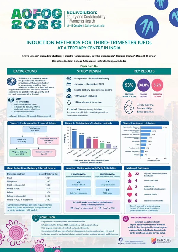 Induction Methods in Third-trimester Intra Uterine Fetal Deaths at a tertiary centre in India: a cross-sectional study