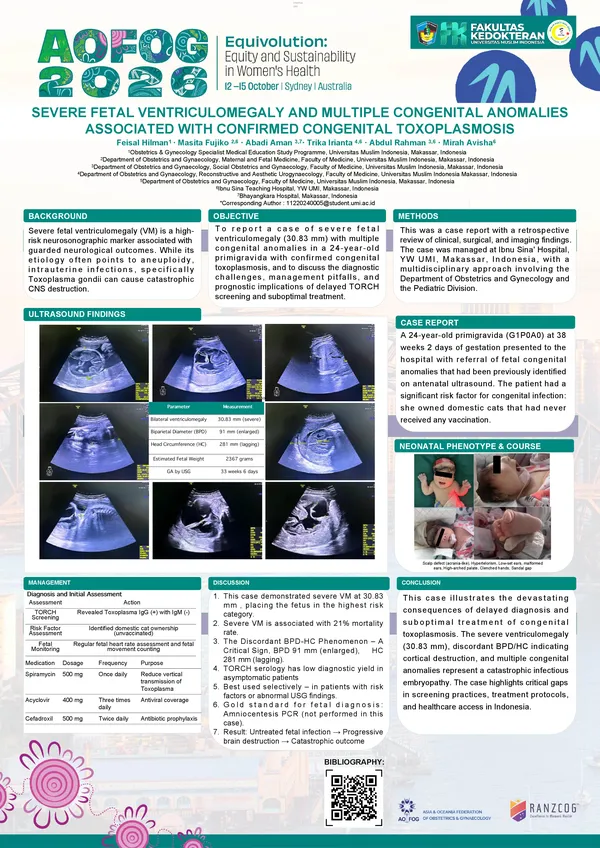 Severe Fetal Ventriculomegaly and Multiple Congenital Anomalies Associated with Confirmed Congenital Toxoplasmosis